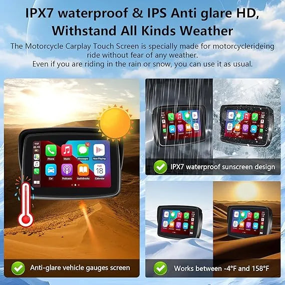 Écran Moto Jmance 5 Pouces Carplay Android Auto Sans Fil | Autoradio | Android 14 | Écran Tactile | Bluetooth | GPS