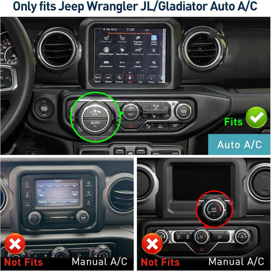 Jeep Wrangler JL/Gladiator 2018-2023 12,1" Android 13 Autoradio : 6 Go + 64 Go, CarPlay sans fil/Android Auto, Bluetooth 5.0, DSP, WiFi, SWC, sortie fibre optique