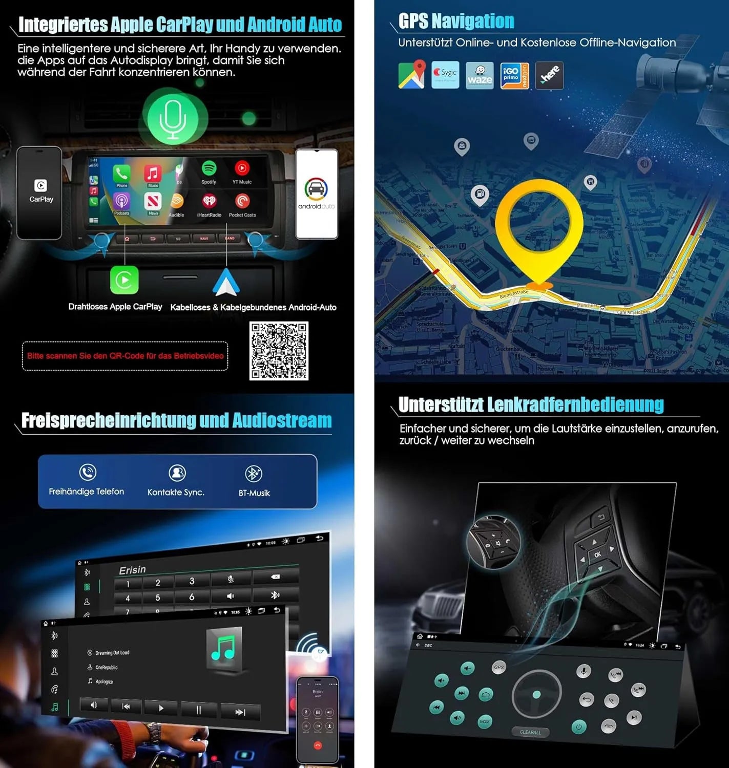 Autoradio Android 12 pour BMW Série 3 E46, M3, Rover 75, MG ZT | Écran 8.8" | CarPlay, Android Auto, GPS, DSP