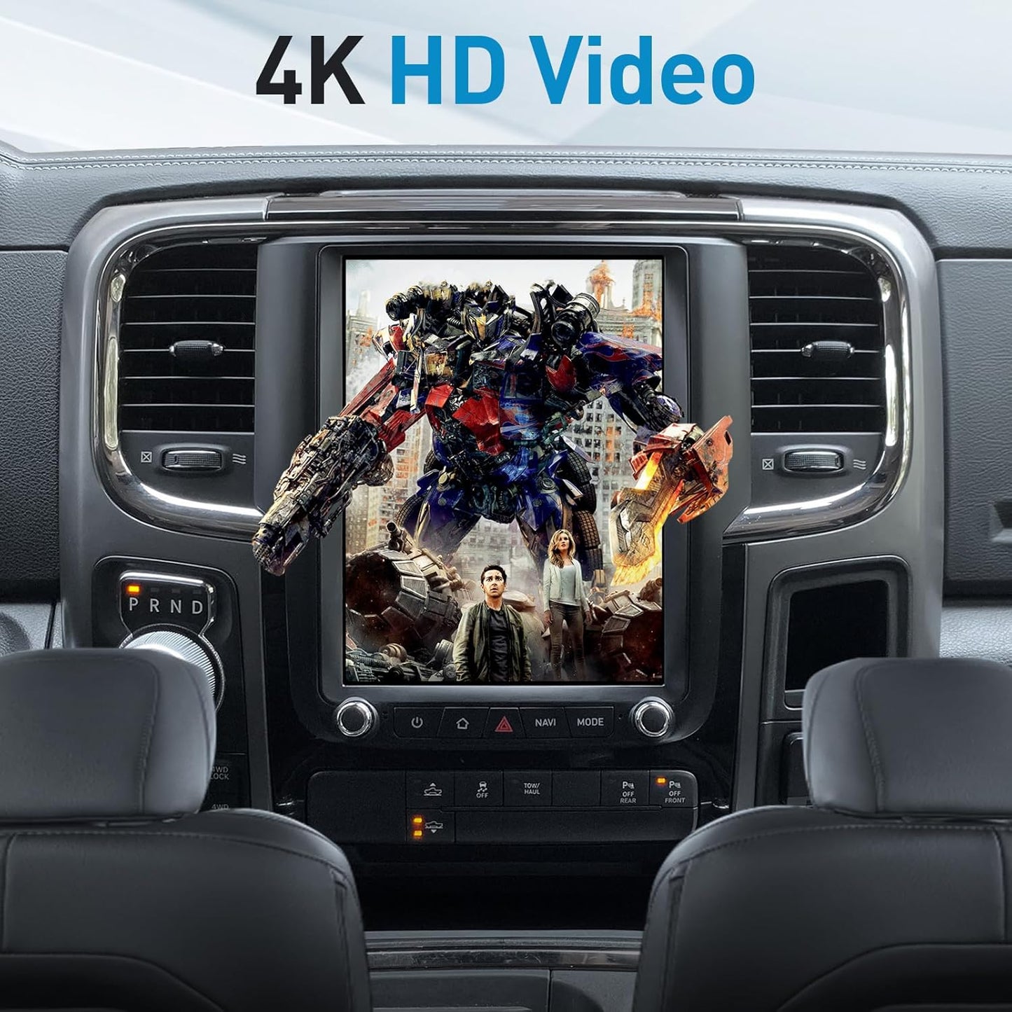 Autoradio Android 12.0 pour Dodge Ram 1500/3500 (2013-2018) - Écran IPS 10,4'' de style T, GPS, CarPlay sans fil, Bluetooth, DSP, Android Auto, sortie fibre optique