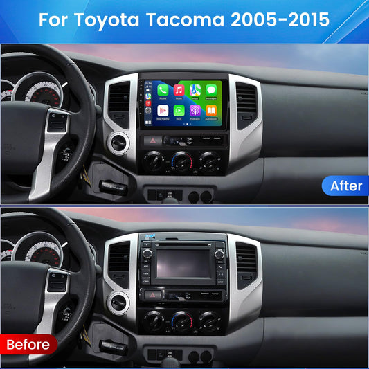 Autoradio stéréo Android 13 4+32 Go, 8 cœurs, 1280 x 720 pour Toyota Tacoma 2005-2015, Carplay sans fil/filaire et Android Auto, GPS, WiFi 5G, compatible JBL/non JBL