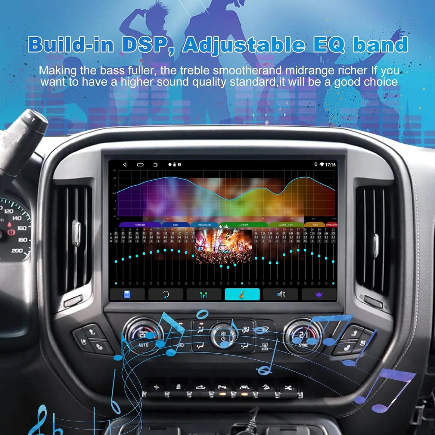 Mise à niveau de l'autoradio Android 11 13" pour Chevrolet Silverado/GMC Sierra 2014-2018 : 4+64 Go, Octa Core, QLED, Bluetooth, GPS, caméra avant/arrière, DSP, AM/FM/RDS, SWC, WiFi.