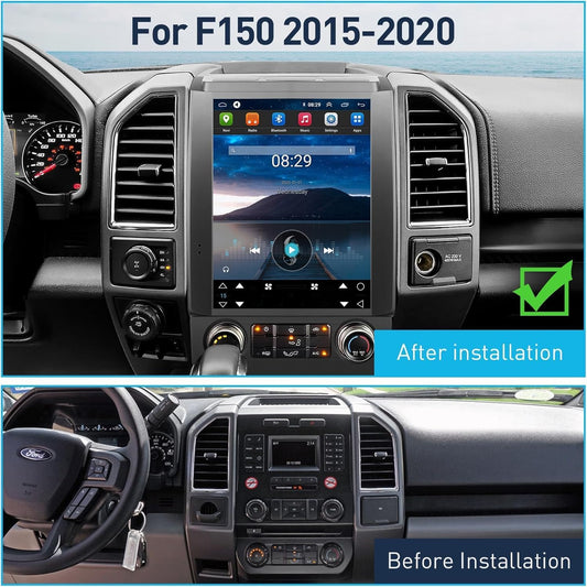 Mise à niveau radio Android 13 pour Ford F150 2015-2020 : GPS à écran tactile IPS 12,1", CarPlay sans fil, Android Auto filaire, commandes de direction, Bluetooth, WiFi