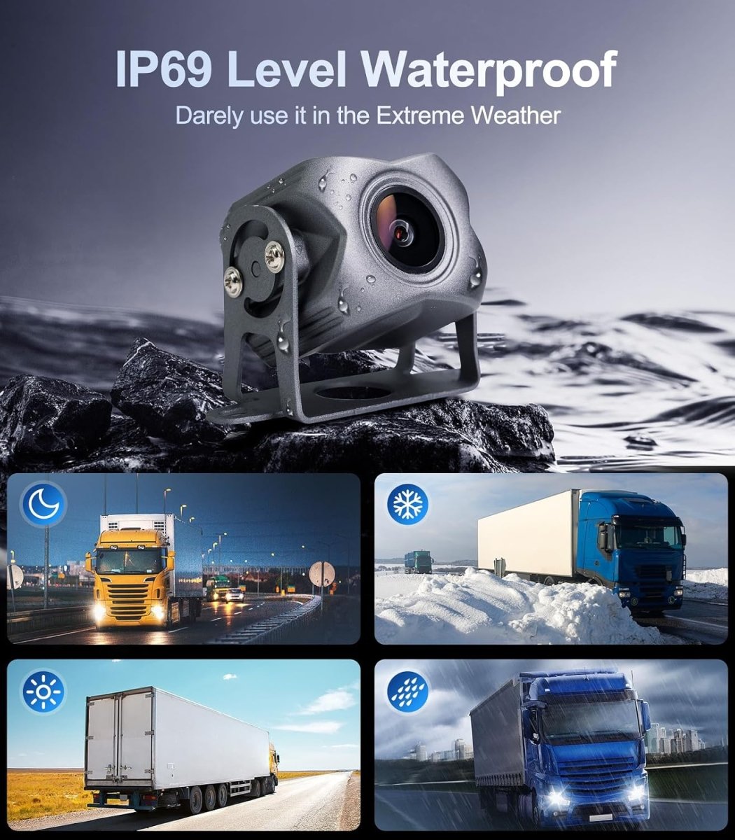 Kit Caméras 4K 1080P 4 Canaux avec Écran Tactile 10.2" pour Camions, Bus & Caravanes – Vision 360°, Enregistrement 5 Canaux, Étanche IP69, Bluetooth 5.0, Installation Facile - toptaktil