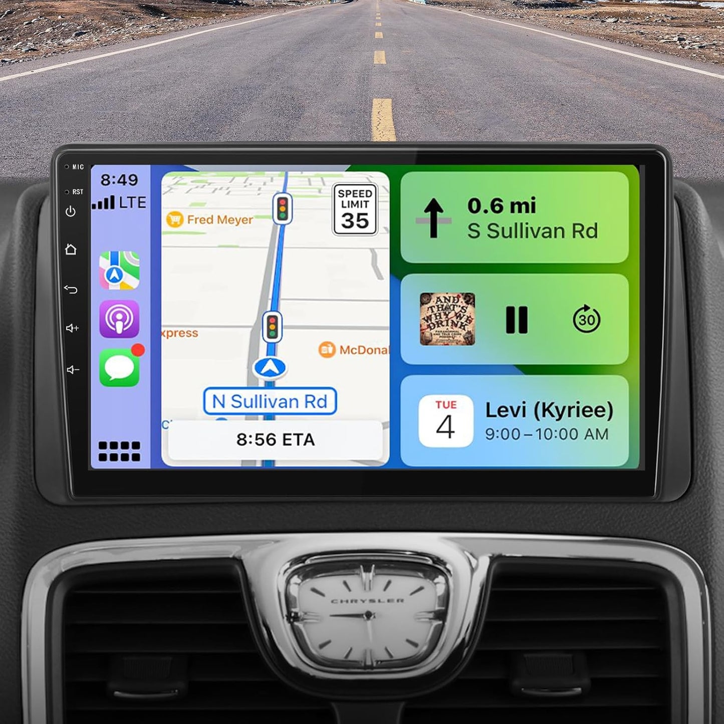 Autoradio stéréo avec CarPlay et Android Auto pour Dodge Grand Caravan (2008-2020) et Chrysler Town & Country (2011-2016)