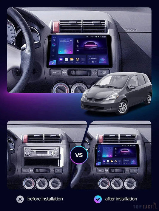 Autoradio Honda Jazz 2002 Fit - 6G-128 -Android 13 -Camera Hd 1080P | Android 14 | Écran Tactile | CarPlay | Bluetooth | GPS