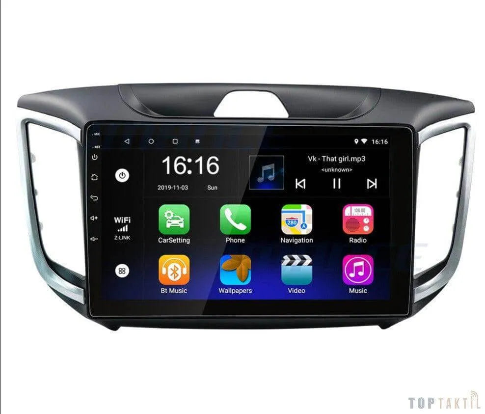Autoradio Hyundai Ix25 Creta Ram 6Go-128 Android 13/Double Enregistrement | Android 14 | Écran Tactile | CarPlay | Bluetooth | GPS