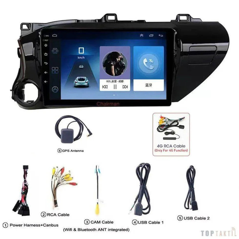 Autoradio Toyota Hilux -6G-128 - Android 13 -Double Enregistrement | Android 14 | Écran Tactile | CarPlay | Bluetooth | GPS