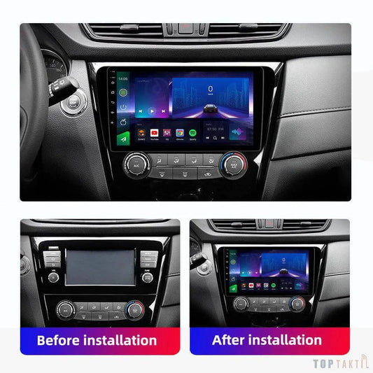 Autoradio Pour Nissan Qashqai X-Trail 6G-128 | Double Enregistrement | Android 14 | Écran Tactile | CarPlay | Bluetooth | GPS