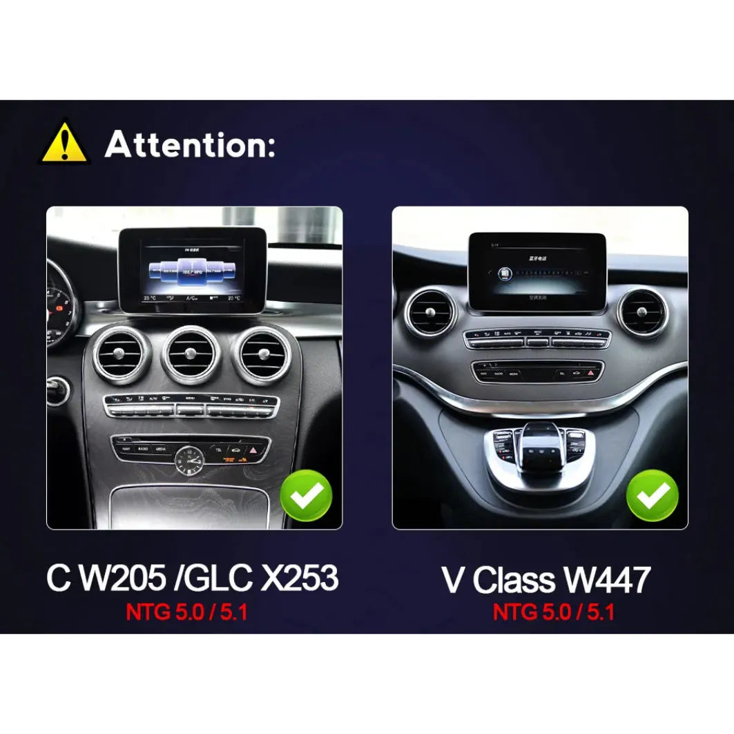 Mercedes C Class GLC V-Class Vito 2014-2019 W205 X253 W446 Android 13 Autoradio CarPlay & Android Auto