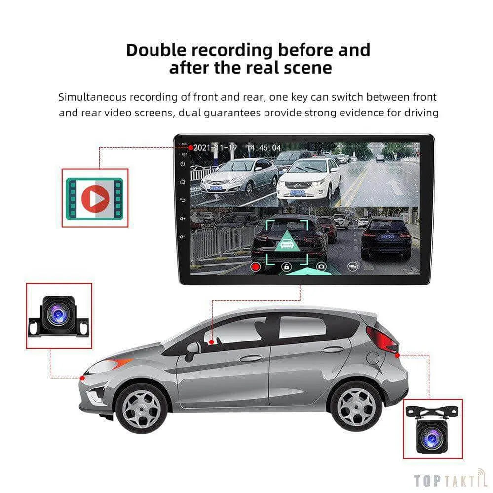 Android Double Record Caméra 6G/128 Carplay -Android Auto - Jmance | Autoradio | Android 14 | Écran Tactile | Bluetooth | GPS