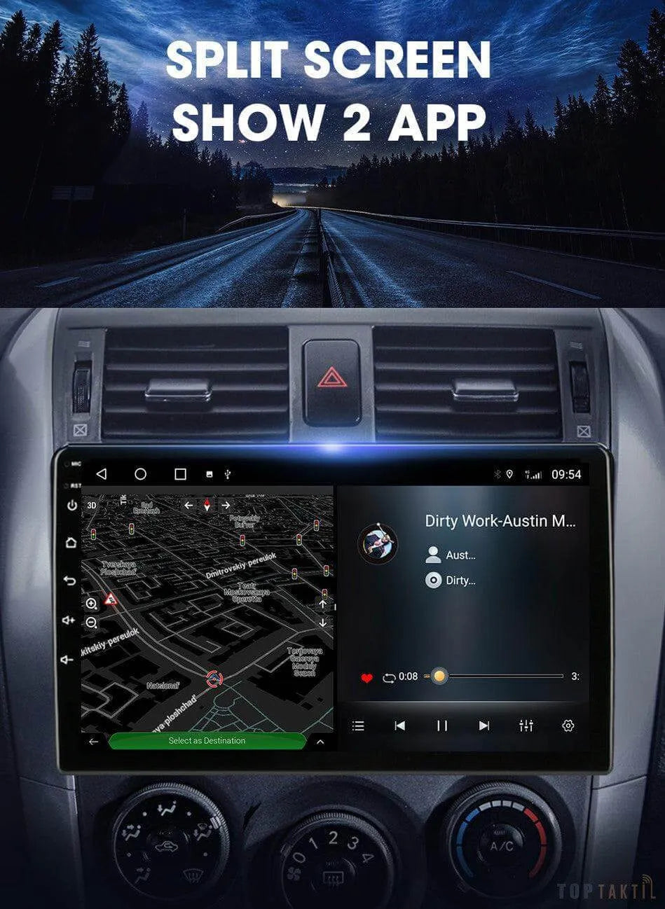 Autoradio Toyota Auris 2008-2011 Avec Carplay | Android 14 | Écran Tactile | Bluetooth | GPS
