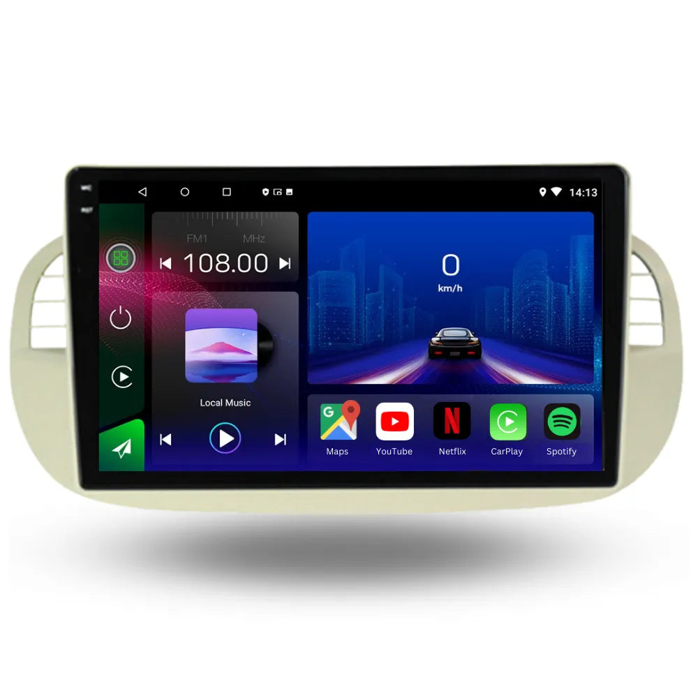 FIAT 500 | 2007-2015 | Android 13 Autoradio | Apple CarPlay | Android Auto