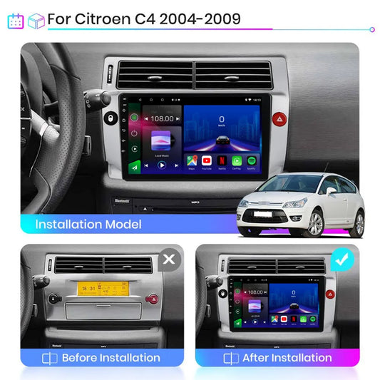 Citroen C4 | C-Triomphe | C-Quatre 2004-2009| Android 13 Autoradio | Apple CarPlay | Android Auto