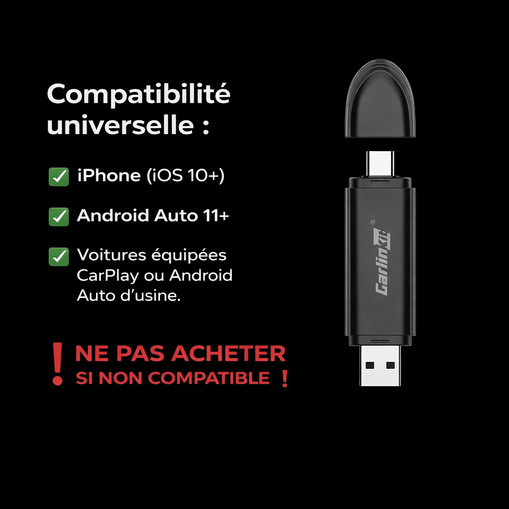 Adaptateur Carlinkit CarPlay Sans Fil Mini SE Pro 2026 – Plug & Play,Android Auto, CarPlay sans fil - toptaktil