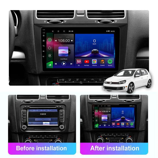 Autoradio Volkswagen Golf 6 6G-128 Double Enregistrement | Android 14 | Écran Tactile | CarPlay | Bluetooth | GPS