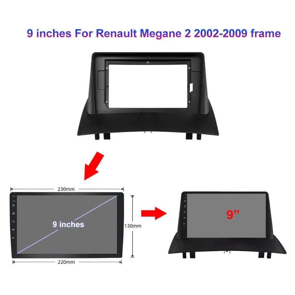 Poste Autoradio Android 13//4G-64G-Renault Megane-2 2003-2009 | Android 14 | Écran Tactile | CarPlay | Bluetooth | GPS