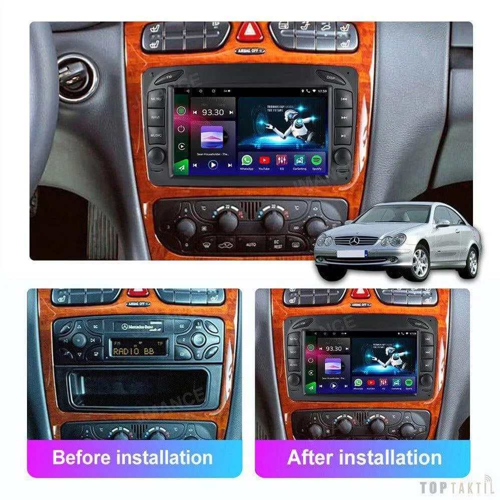 Mercedes Benz Clk-W209 1998-2004 | Autoradio | Android 14 | Écran Tactile | CarPlay | Bluetooth | GPS