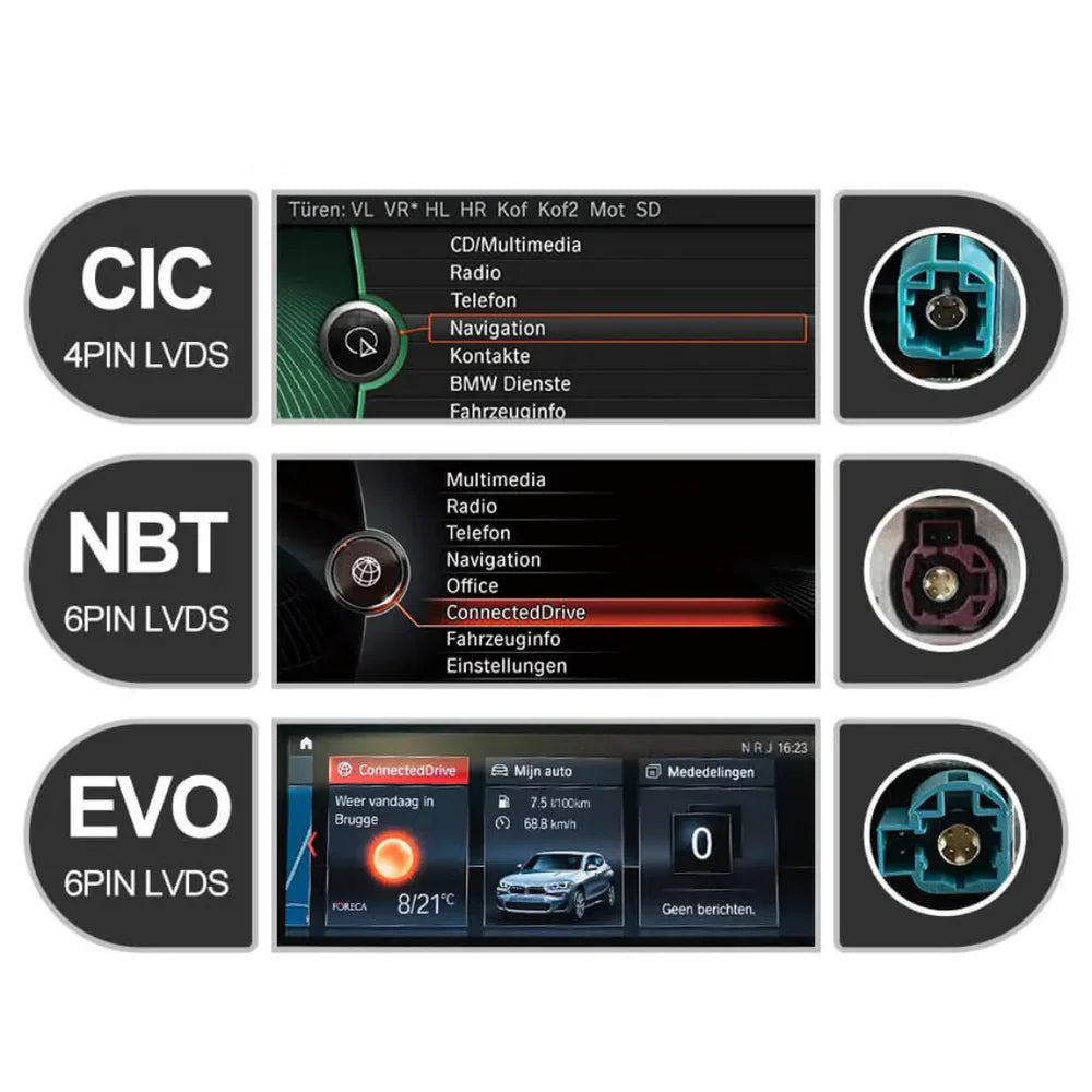BMW 1 2 2011-2019 Series F20 F21 F23 Android 13 CarPlay & Android Auto Autoradio NBT EVO
