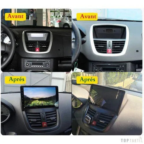 Poste Android //4G-64-Peugeot 207 2007-2013 | Autoradio | Android 14 | Écran Tactile | CarPlay | Bluetooth | GPS