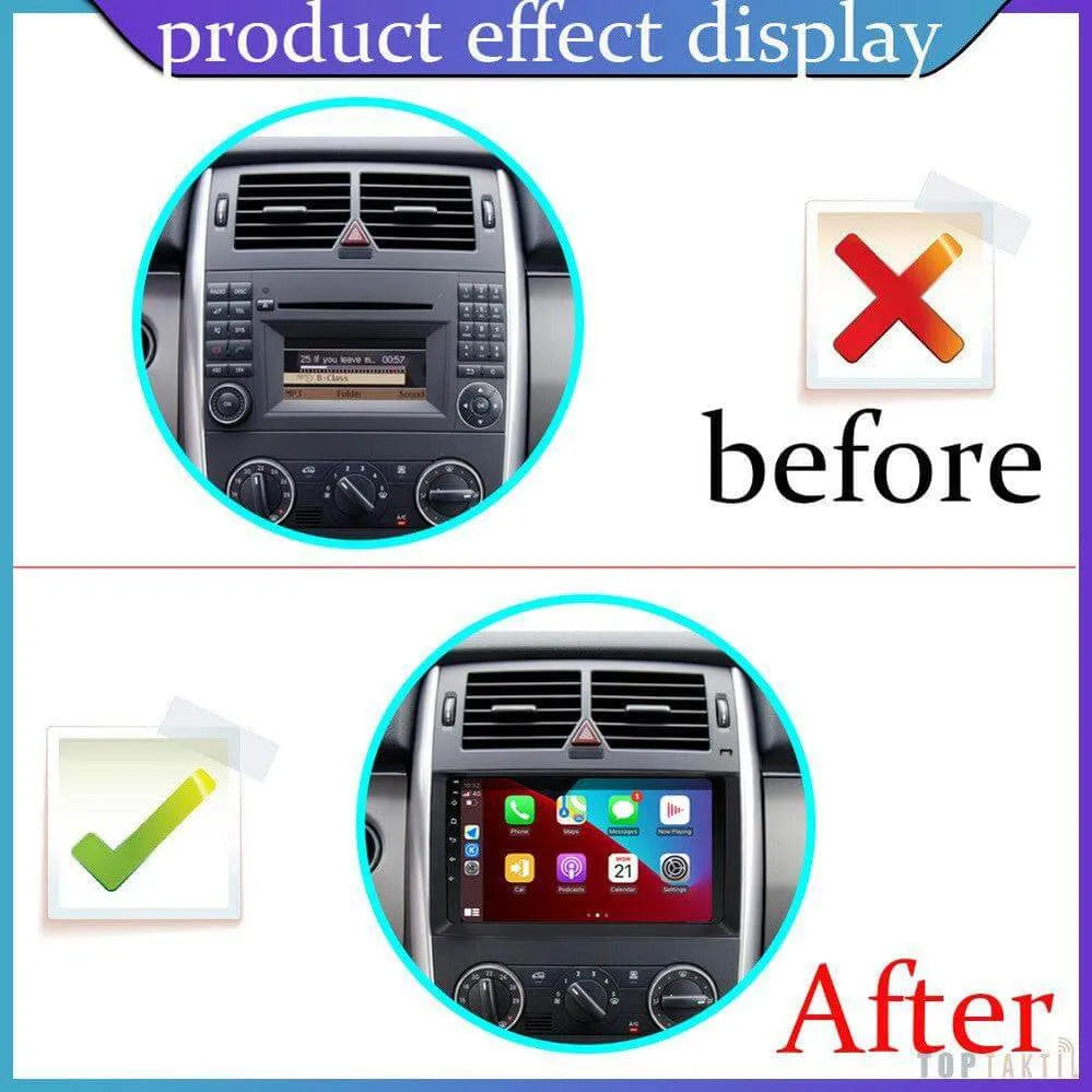 Poste Android Mercedes Sprinter/B200/Bclass/W245/B170/W169 | Autoradio | Android 14 | Écran Tactile | CarPlay | Bluetooth | GPS