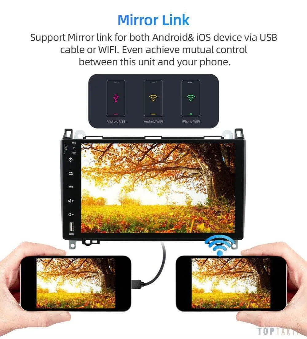Poste Android Mercedes Sprinter/B200/Bclass/W245/B170/W169 | Autoradio | Android 14 | Écran Tactile | CarPlay | Bluetooth | GPS