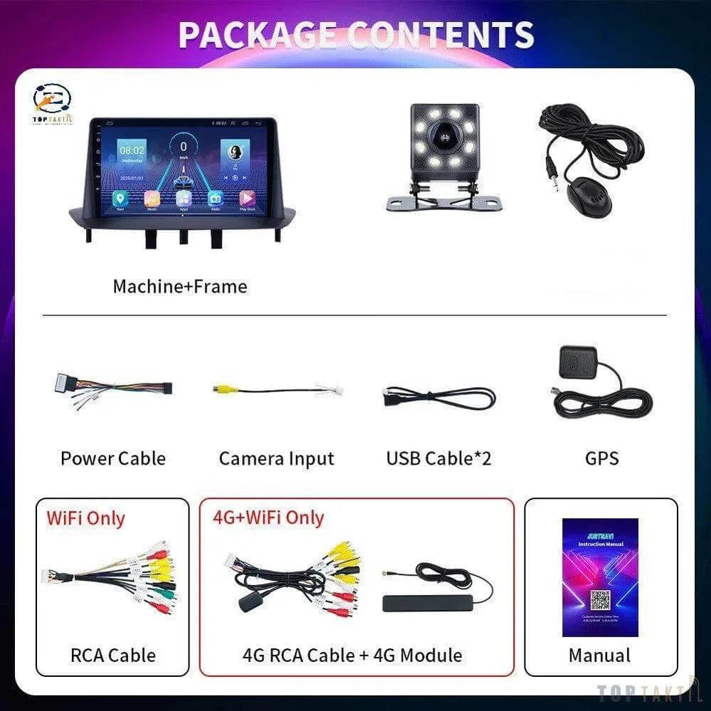 Poste Autoradio Android 13//4G-64G-Renault Fluence 2009 | Android 14 | Écran Tactile | CarPlay | Bluetooth | GPS