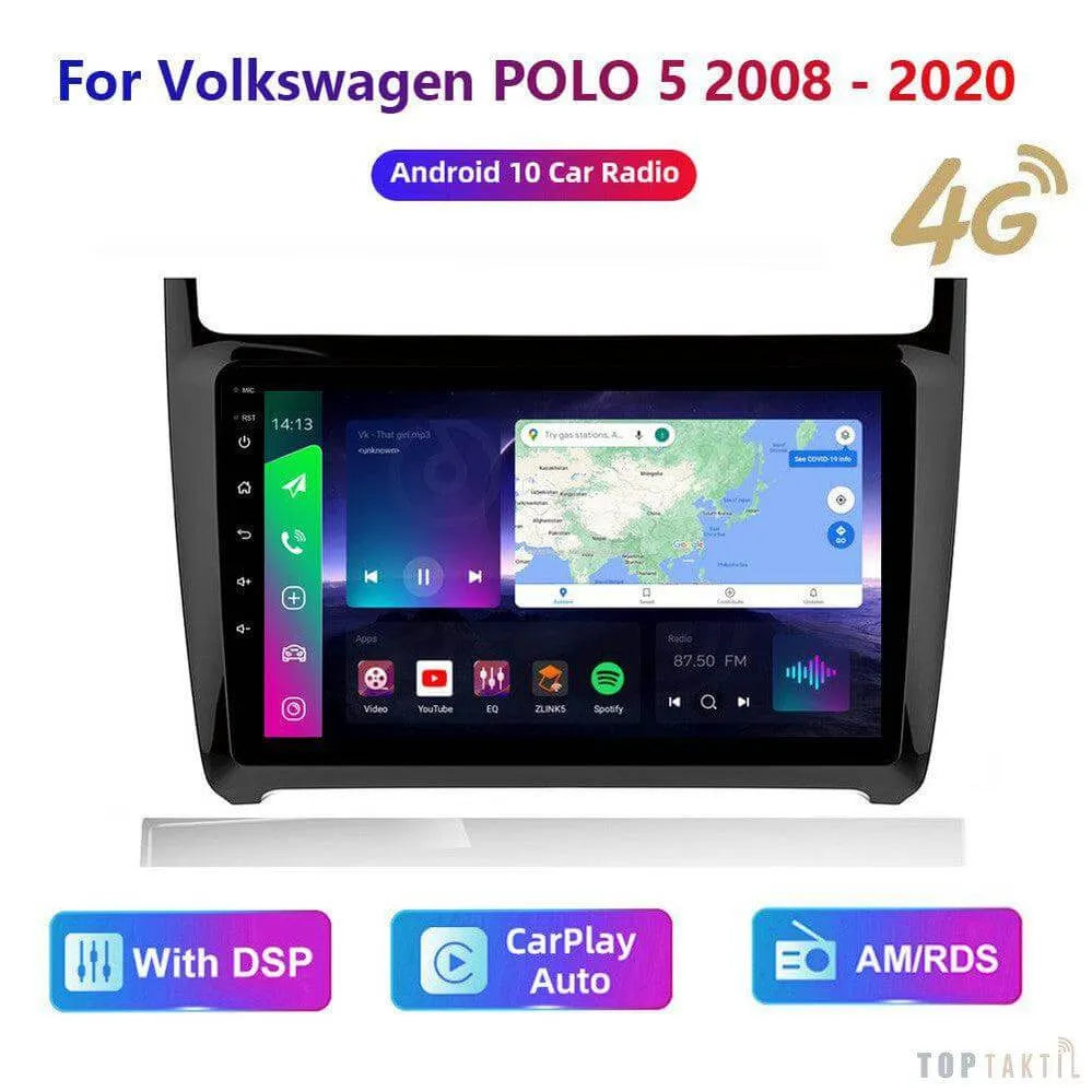 Poste Autoradio Android 13//4G-64G-Volkswagen Polo 2008-2016 | Android 14 | Écran Tactile | CarPlay | Bluetooth | GPS