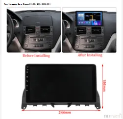 Poste Mercedes Benz C-Class W204 S204 2006-2011 Avec Carplay | Autoradio | Android 14 | Écran Tactile | Bluetooth | GPS