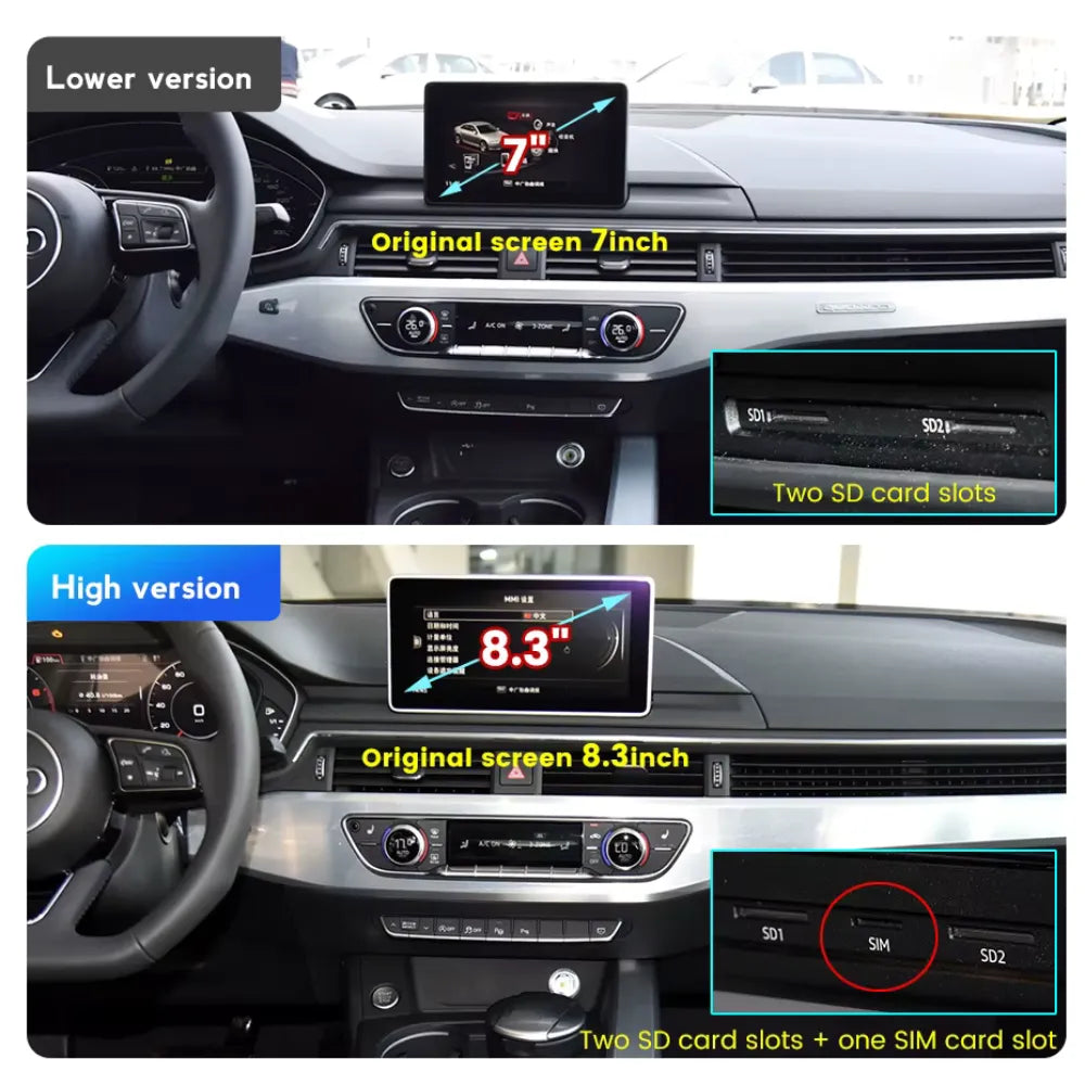 Audi A4 A5 B9 S RS 2015-2023 Android 13 Autoradio CarPlay & Android Auto