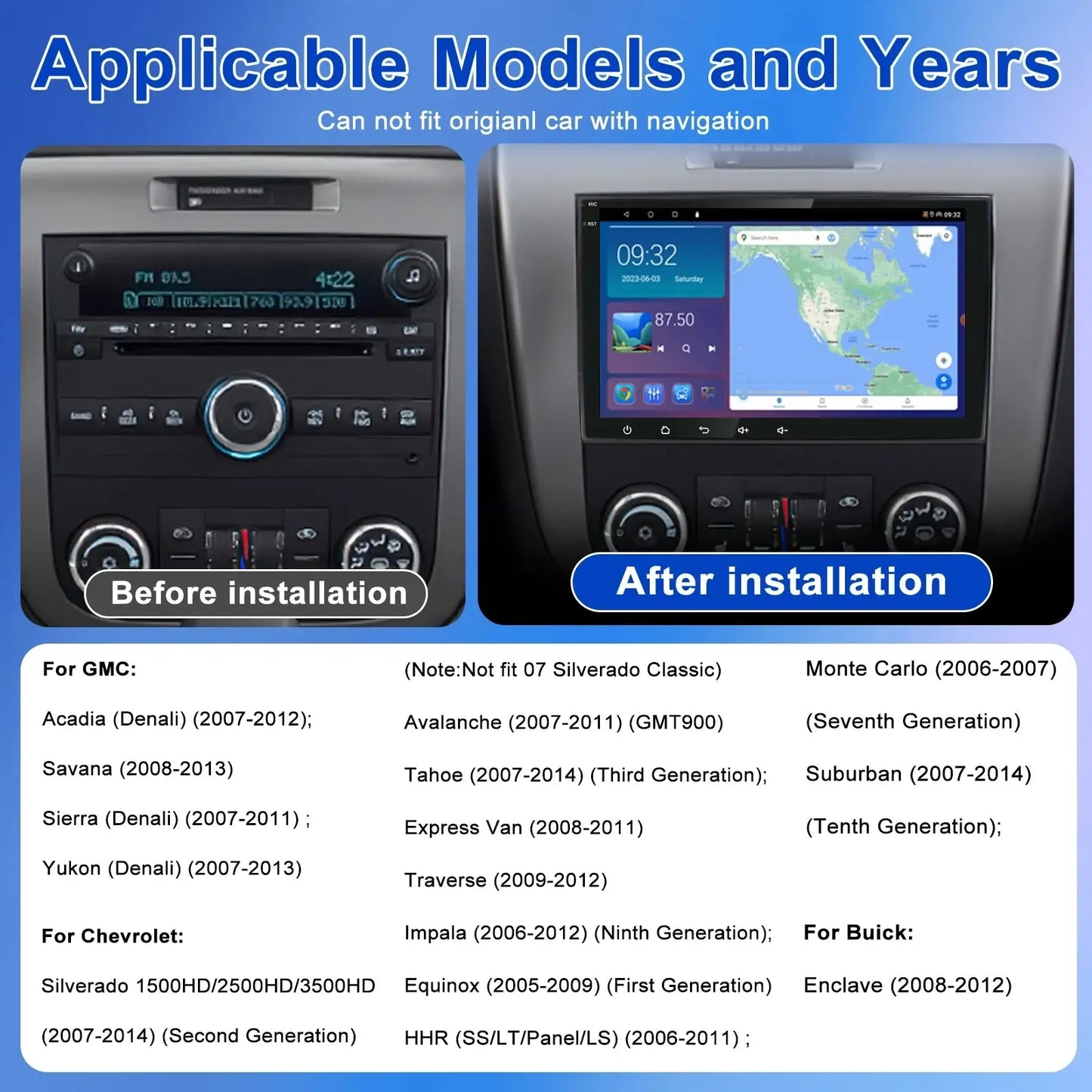 Poste Android13//4G-64//Chevrolet Captiva Aveo Lova Gentra Epica | Autoradio | Android 14 | Écran Tactile | CarPlay | Bluetooth | GPS