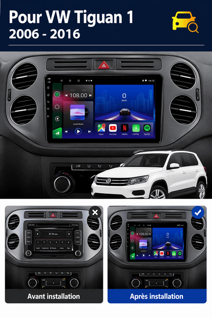 Volkswagen Tiguan | 2006-2015 | Autoradio Android 15 | Carplay et Android Auto
