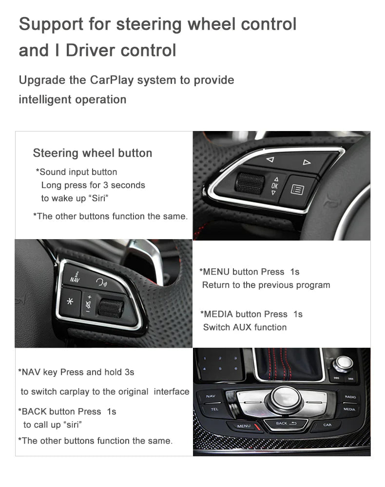 Apple CarPlay sans fil | Rétrofit pour Audi | Android Auto | Décodeur | Intégration