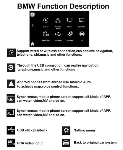 Apple CarPlay sans fil | Rétrofit pour BMW | Android Auto | Décodeur | Intégration