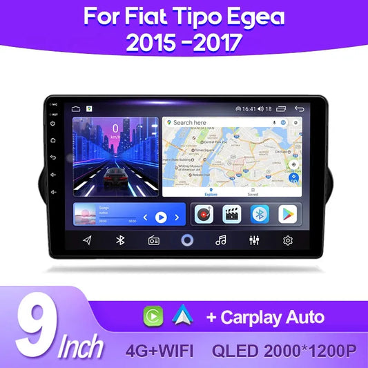 Autoradio Android 13//4G-64G Fiat Egea Tipo 2015 - 2018 | Android 14 | Écran Tactile | CarPlay | Bluetooth | GPS