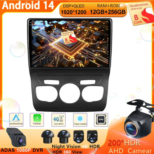 Poste Android Citroën C4 C-Triomphe 2013-2017 | Autoradio | Android 14 | Écran Tactile | CarPlay | Bluetooth | GPS