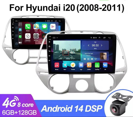 Poste Autoradio Android 13//4G-64G-Hyundai I20 2008 | Android 14 | Écran Tactile | CarPlay | Bluetooth | GPS