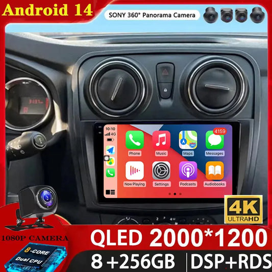 Poste Autoradio Android 13//4G-64G-Dacia Sandero-Logan 2013-2019 | Android 14 | Écran Tactile | CarPlay | Bluetooth | GPS