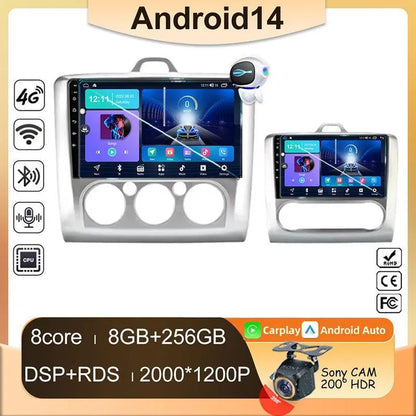 Poste Android13//4G-64//Ford Focus 2004-2011/Carplay-Android Auto | Autoradio | Android 14 | Écran Tactile | Bluetooth | GPS