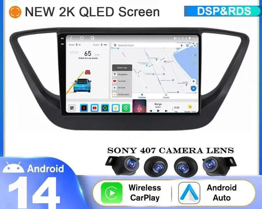 Poste Autoradio Android 13//4G-64G-Hyundai Accent 2017 | Android 14 | Écran Tactile | CarPlay | Bluetooth | GPS