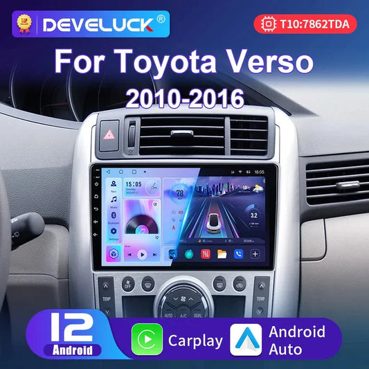 Poste Android 14 - 4G+64G - Toyota Verso 2009-2018 - Caméra Hd 1080P | Autoradio | Écran Tactile | CarPlay | Bluetooth | GPS