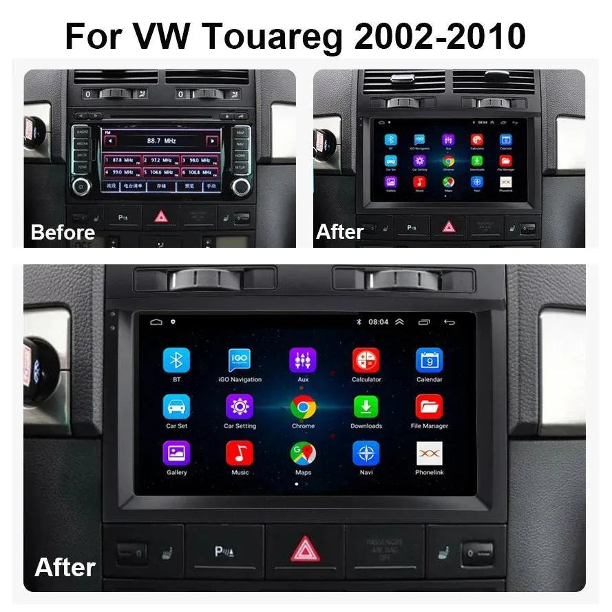 Poste Android13//4G-64//Vw Touareg 2002-2010 | Autoradio | Android 14 | Écran Tactile | CarPlay | Bluetooth | GPS