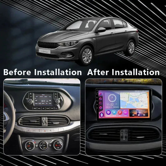 Autoradio Android 13//4G-64G Fiat Egea Tipo 2015 - 2018 | Android 14 | Écran Tactile | CarPlay | Bluetooth | GPS