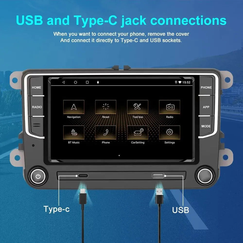 Poste Android 13//4G-64//Golf5,Golf6, Passat, Tiguan, Touran, Polo | Autoradio | Android 14 | Écran Tactile | CarPlay | Bluetooth | GPS