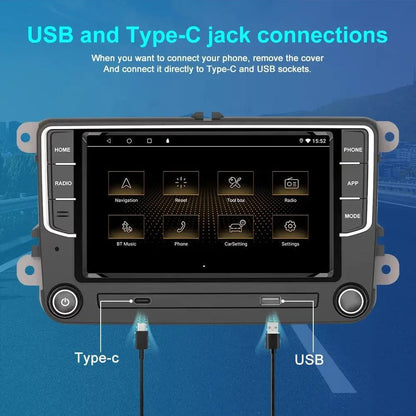 Poste Android 13//4G-64//Golf5,Golf6, Passat, Tiguan, Touran, Polo | Autoradio | Android 14 | Écran Tactile | CarPlay | Bluetooth | GPS