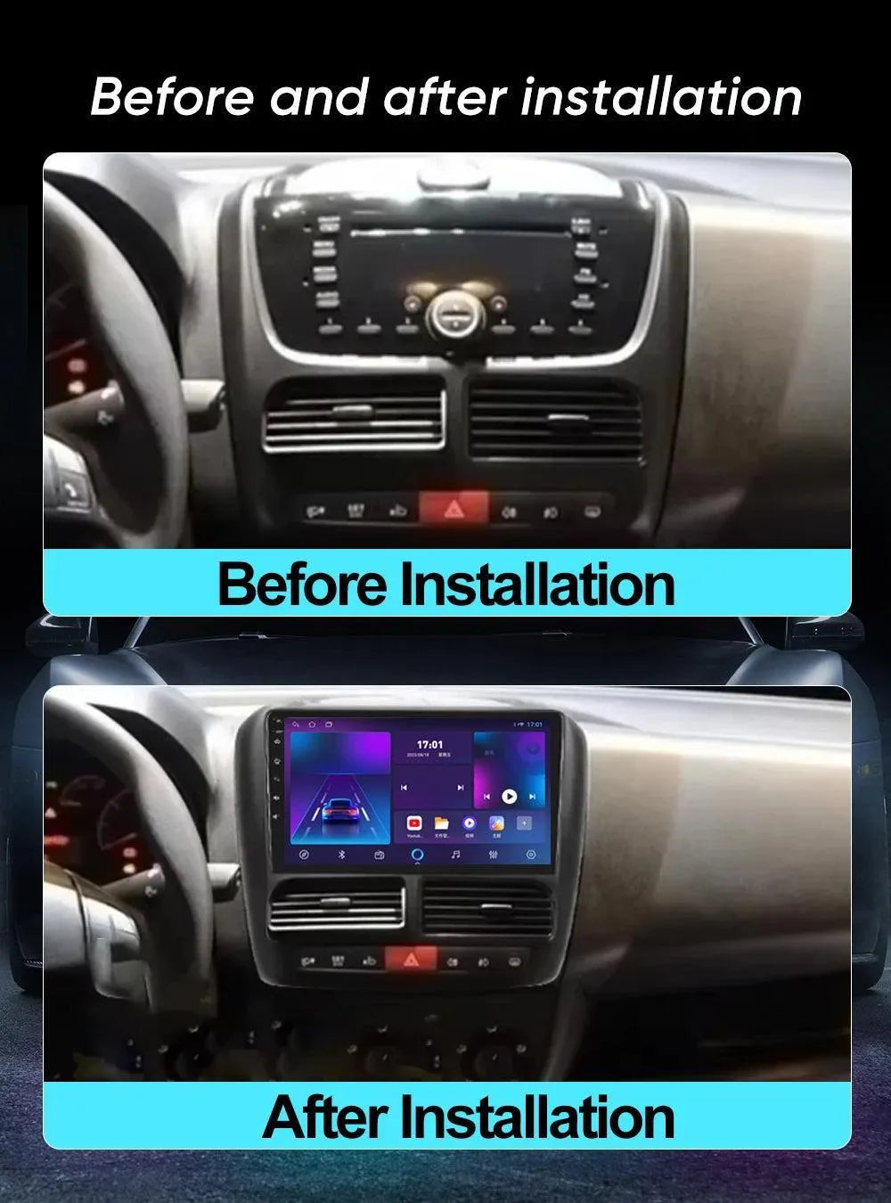 Poste Autoradio Android 13 -4G-64G -Fiat Doblo -Opel Combo | Android 14 | Écran Tactile | CarPlay | Bluetooth | GPS