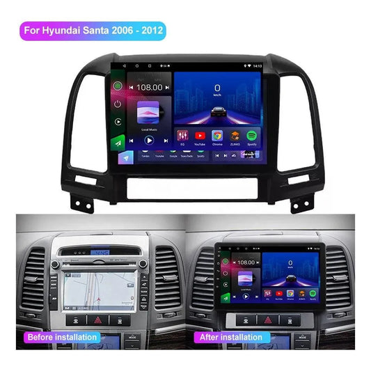Poste Android13//4G-64//Hyundai Santa Fe 2006-2012 | Autoradio | Android 14 | Écran Tactile | CarPlay | Bluetooth | GPS