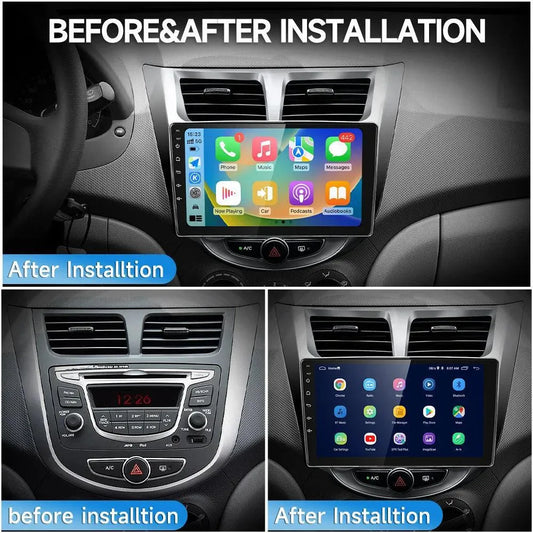 Poste Android13//4G-64//Hyundai Accent 2011-2016/Carplay-Android Auto | Autoradio | Android 14 | Écran Tactile | Bluetooth | GPS