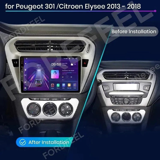 Poste Android 13//4G-64-Peugeot 301/Citroën Elysée 2013-2016 | Autoradio | Android 14 | Écran Tactile | CarPlay | Bluetooth | GPS