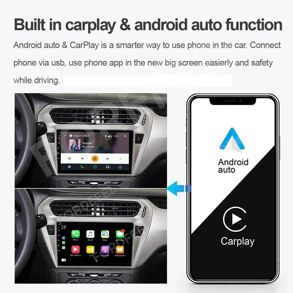 Poste Android 13//4G-64-Peugeot 301/Citroën Elysée 2013-2016 | Autoradio | Android 14 | Écran Tactile | CarPlay | Bluetooth | GPS